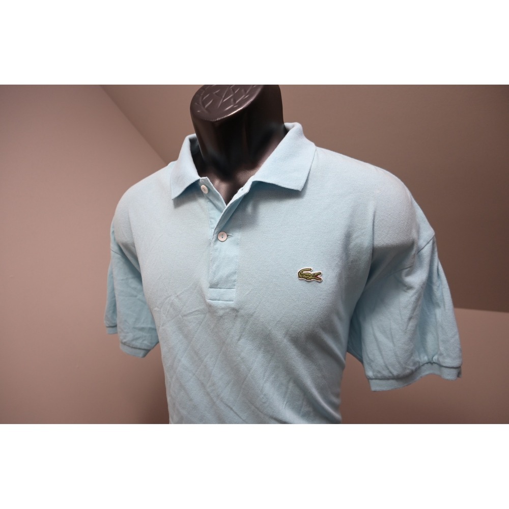 Lacoste Polo Shirt Men Size 7 XL Light Blue Short Sleeve Pique Cotton Excellent - Picture 3 of 12